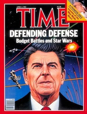 Portada de la revista Time con la "Guerra de las Galaxias" de Reagan de los 80